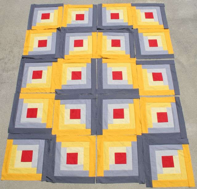 Log Cabin quilt blocks Whipstitch