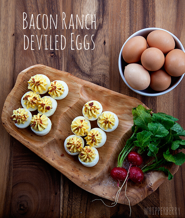 Bacon Ranch Deviled Eggs with Hidden Valley Ranch • Whipperberry