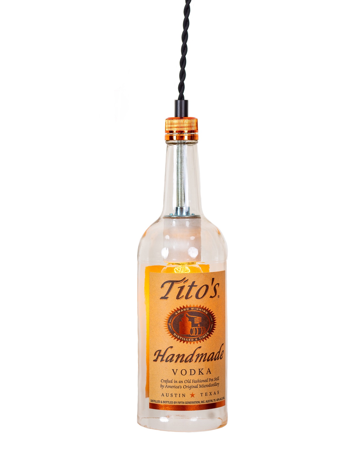 Tito’s Bottle Pendant Light WHISKERTIN