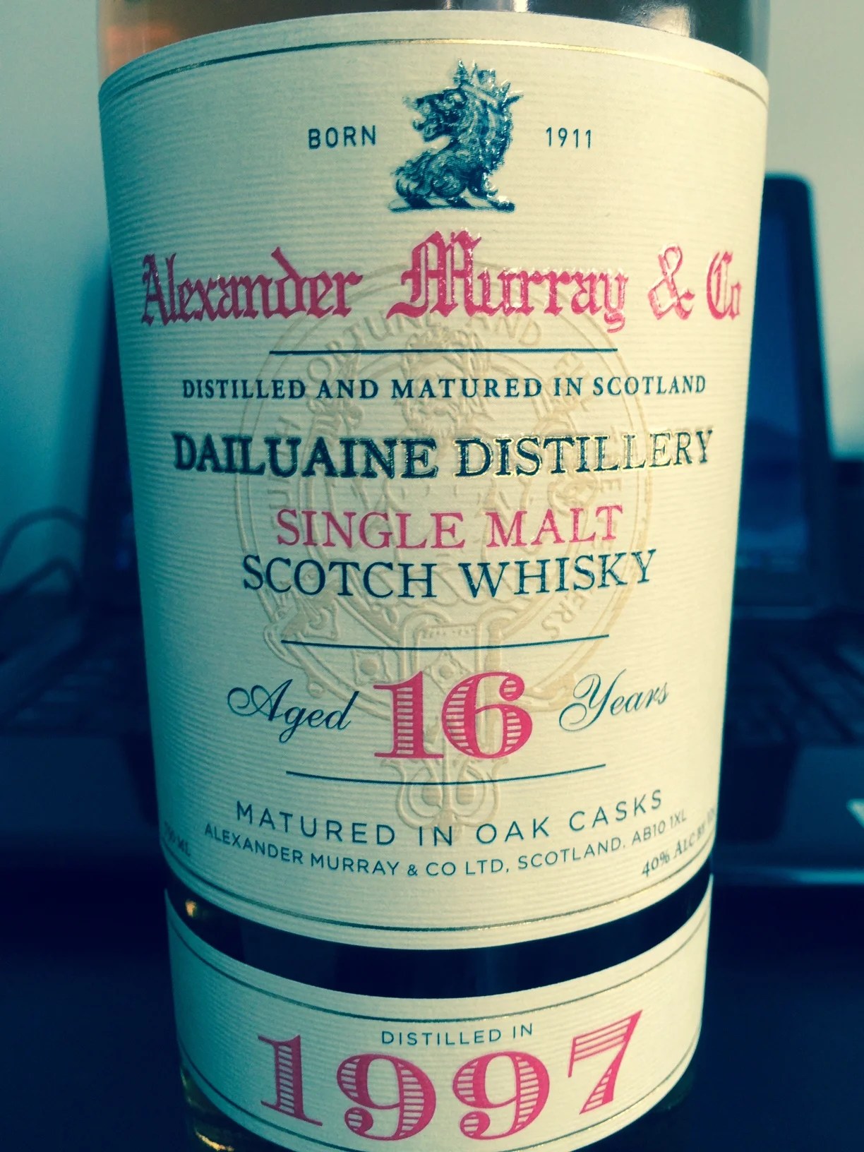 Alexander Murray Dailuaine 16 Yr Single Malt Scotch Review