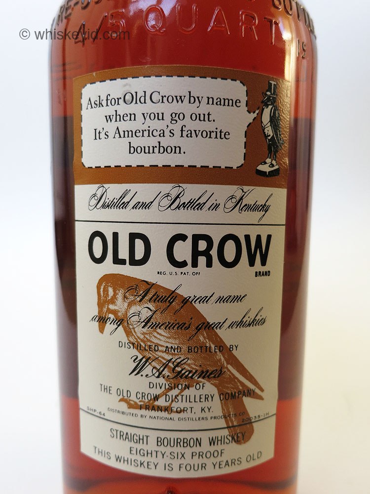 old_crow_86pf_1964_back_label whiskey id identify vintage and