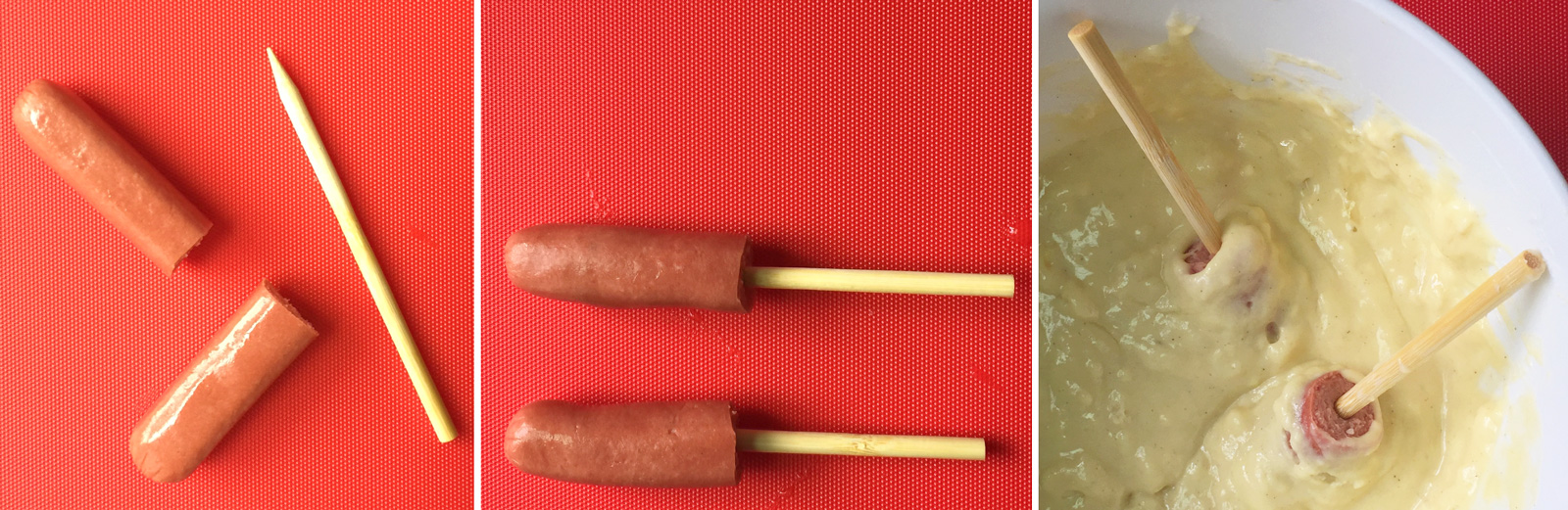Super easy hot dog on a stick, a childhood favorite White Blank Space