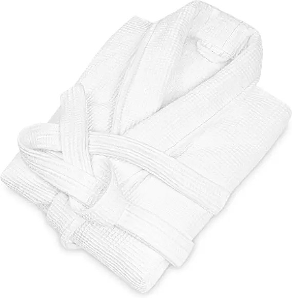 Luxury White Spa Bathrobe Cotton Terry Towel WHITE CLASSIC