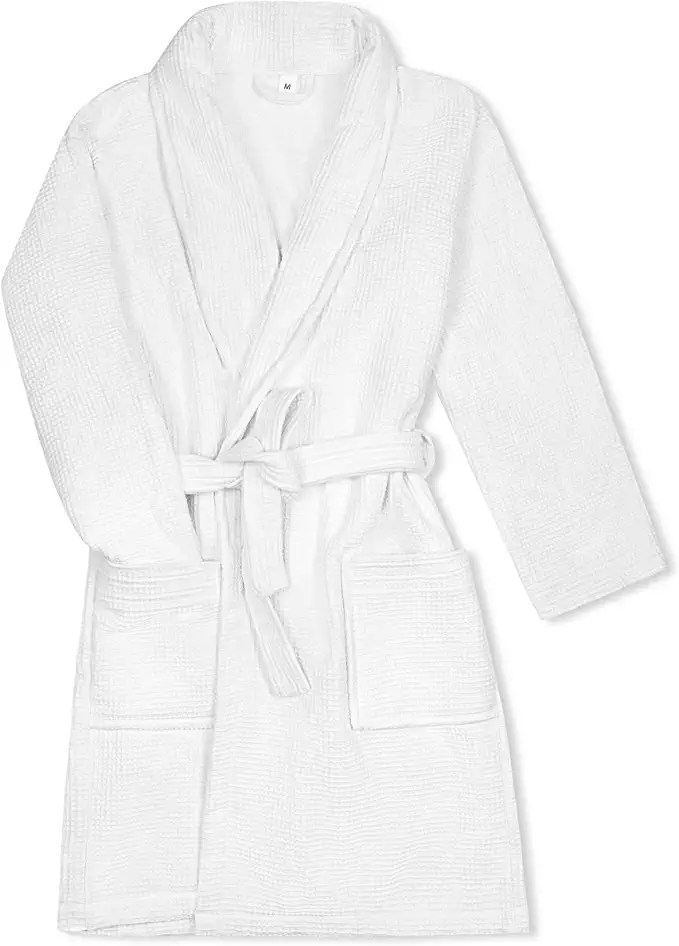 Luxury White Spa Bathrobe Cotton Terry Towel WHITE CLASSIC