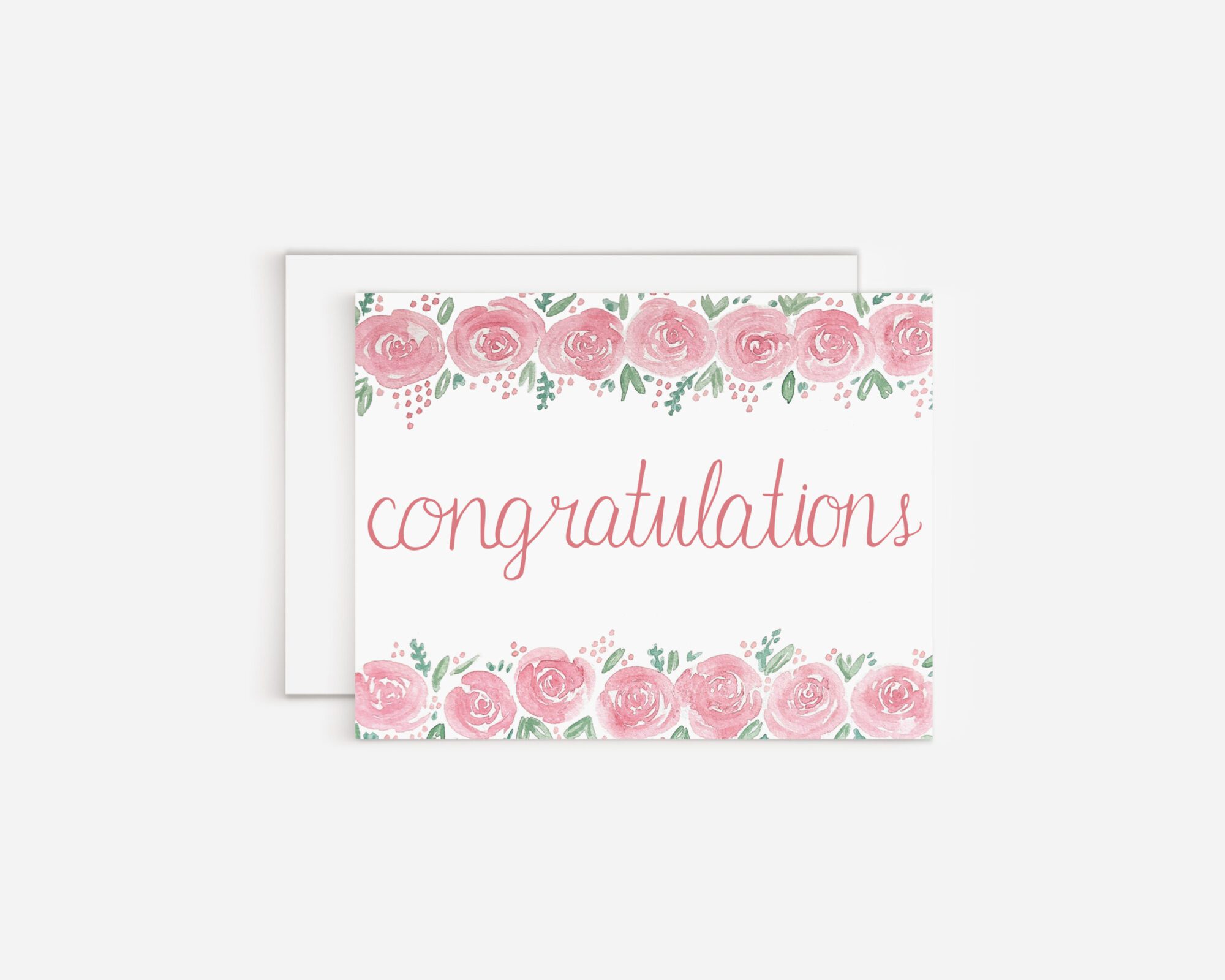 Pink Floral Congratulations Card White Clover Paper Co.