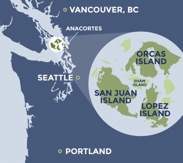 San Juan Islands, map