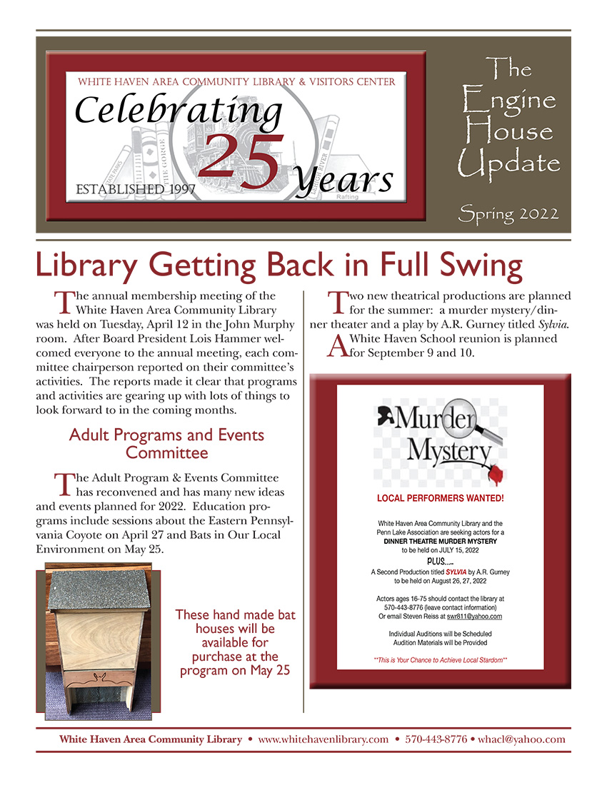WHACL Bulletin Board » White Haven Area Community Library