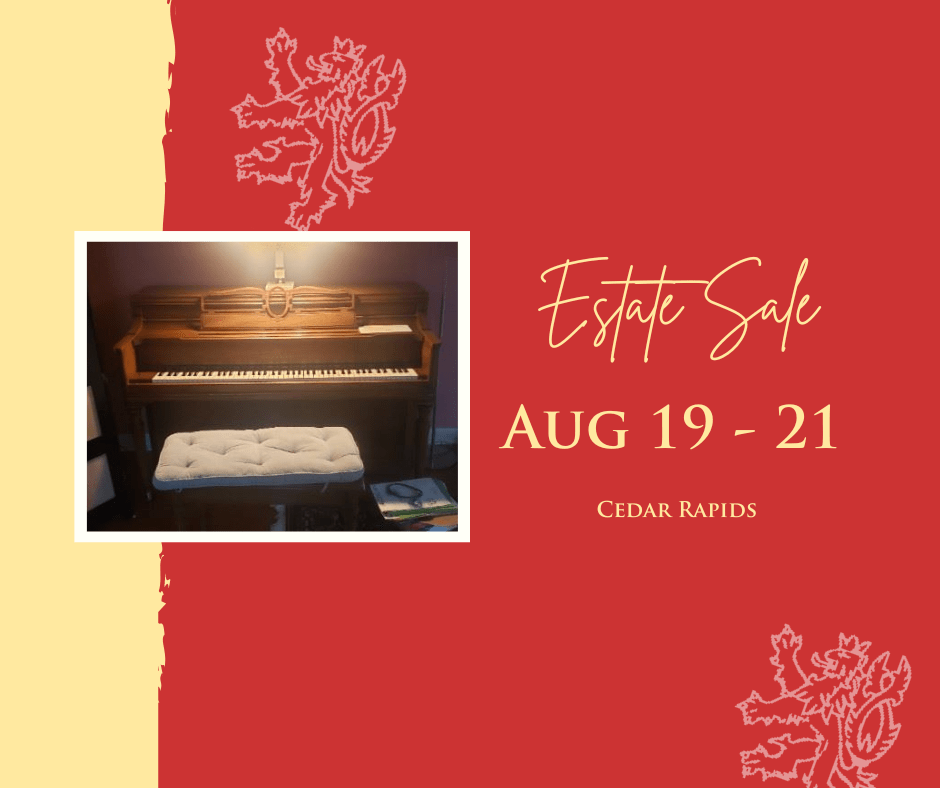 Cedar Rapids Estate Sale Aug. 1921, 2022 White Lion Treasures