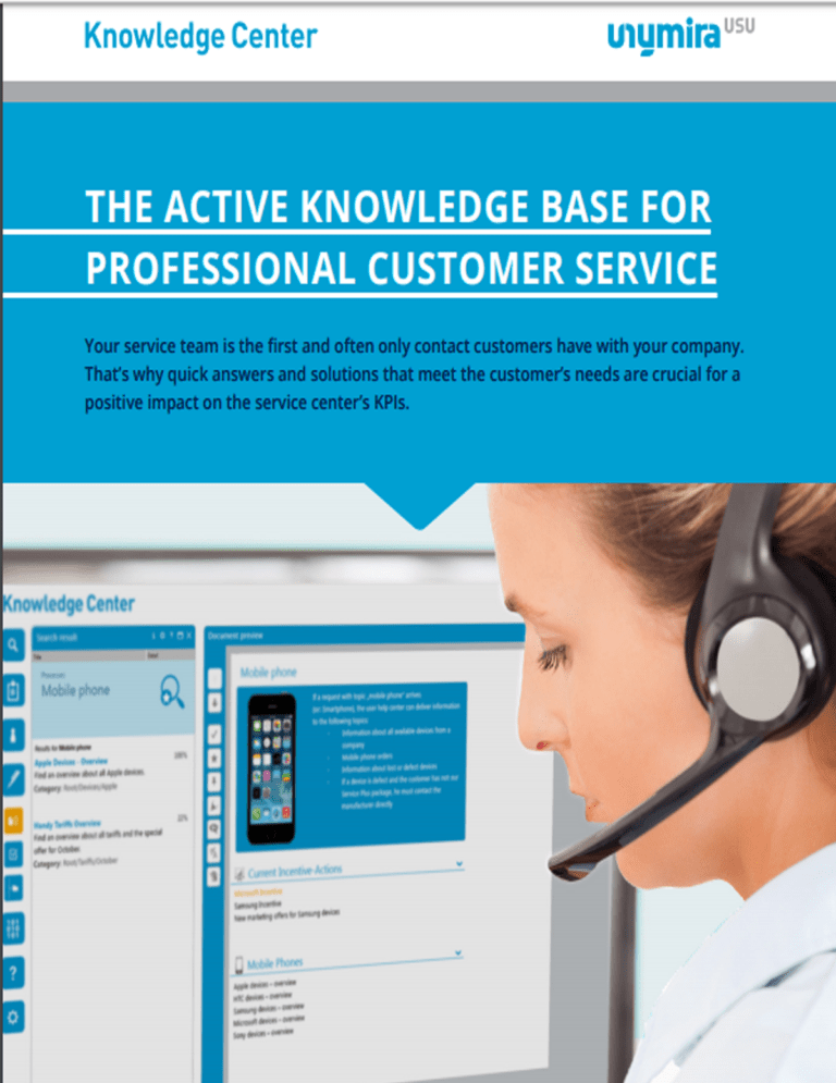 The active knowledge base for professional customer service White