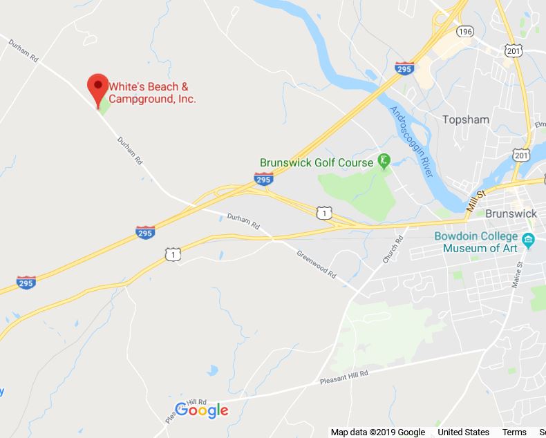 White's Beach & Campground Brunswick, Maine Travel Directions