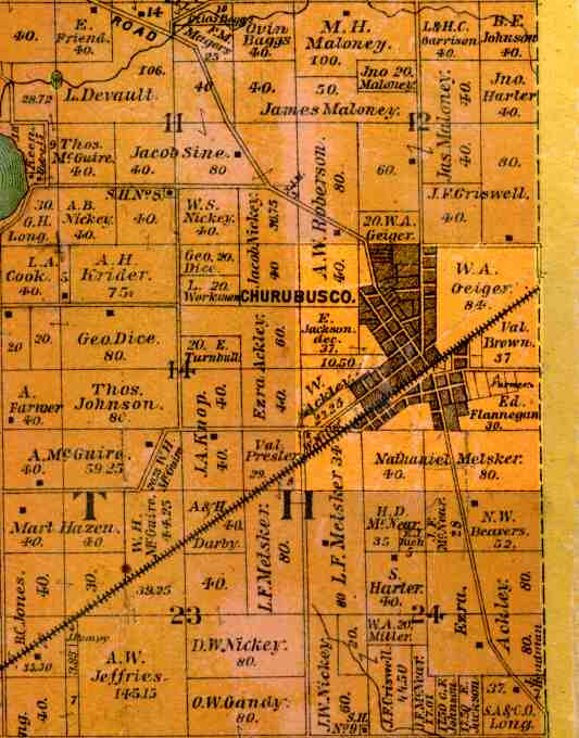 Whitley County, Indiana 1889 Plat Map Index & Images "J" Surnames