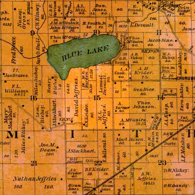 Whitley County, Indiana 1889 Plat Map Index & Images "F" Surnames