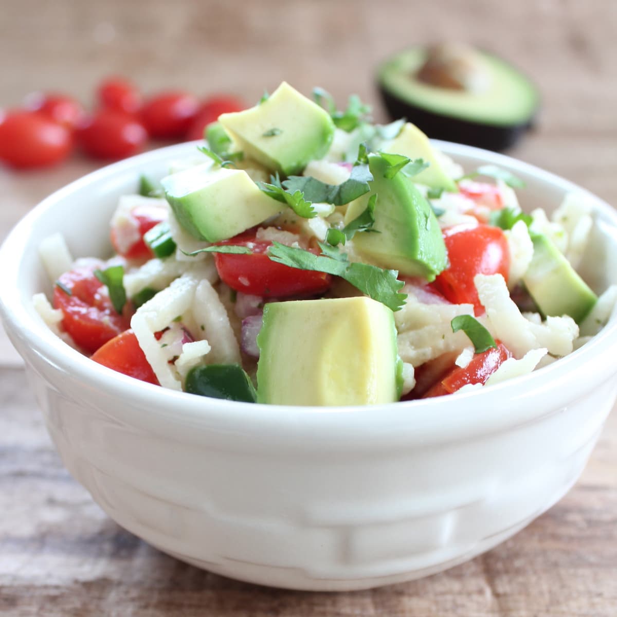Spiralized Jicama & Avocado Salad