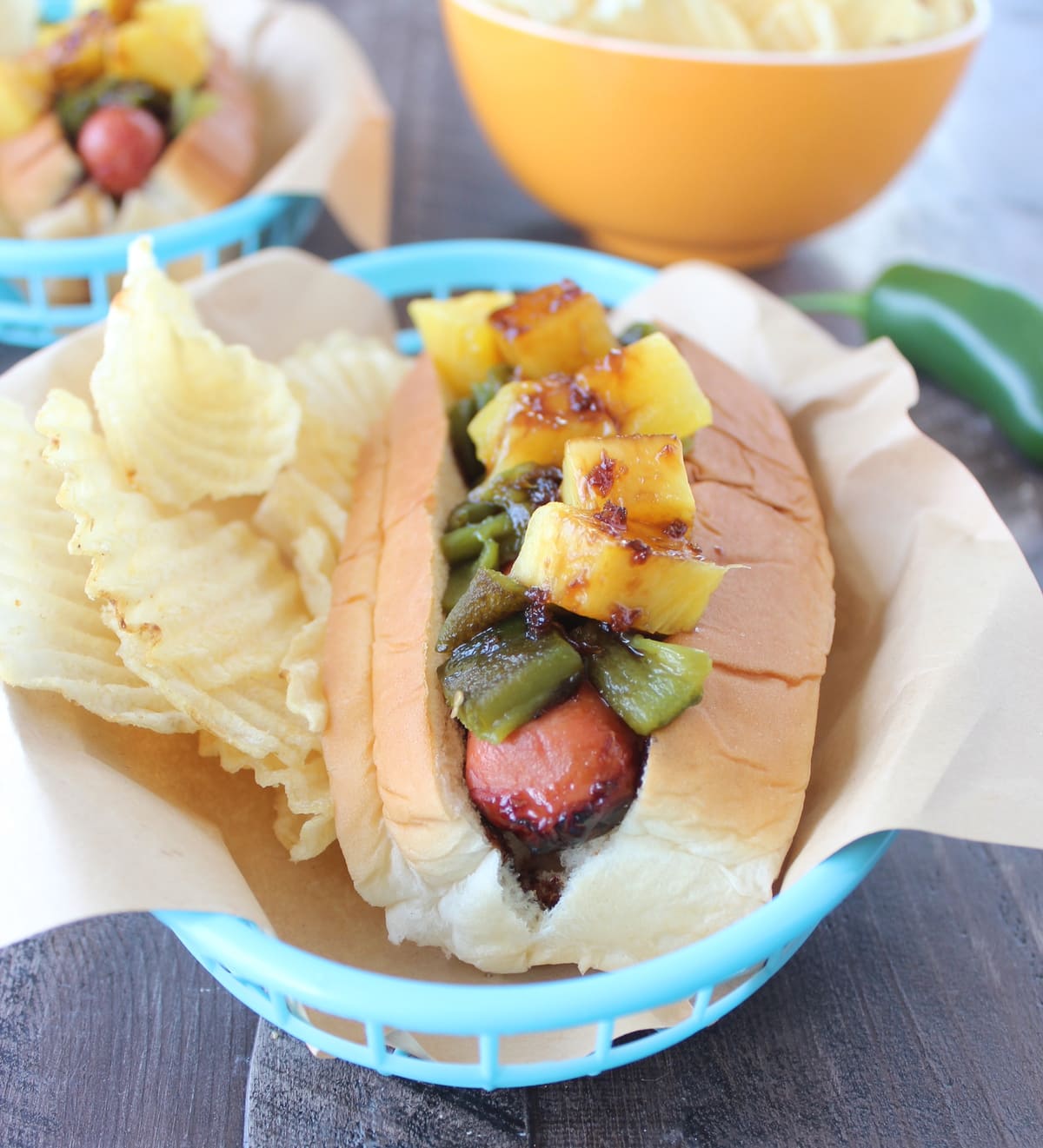 Grilled Pineapple Teriyaki Hot Dogs