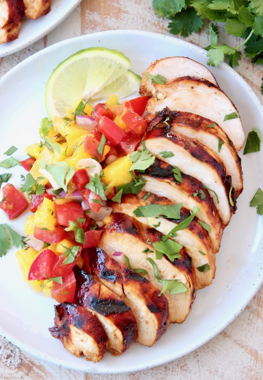 Mango Salsa Chicken with Chipotle Honey Glaze