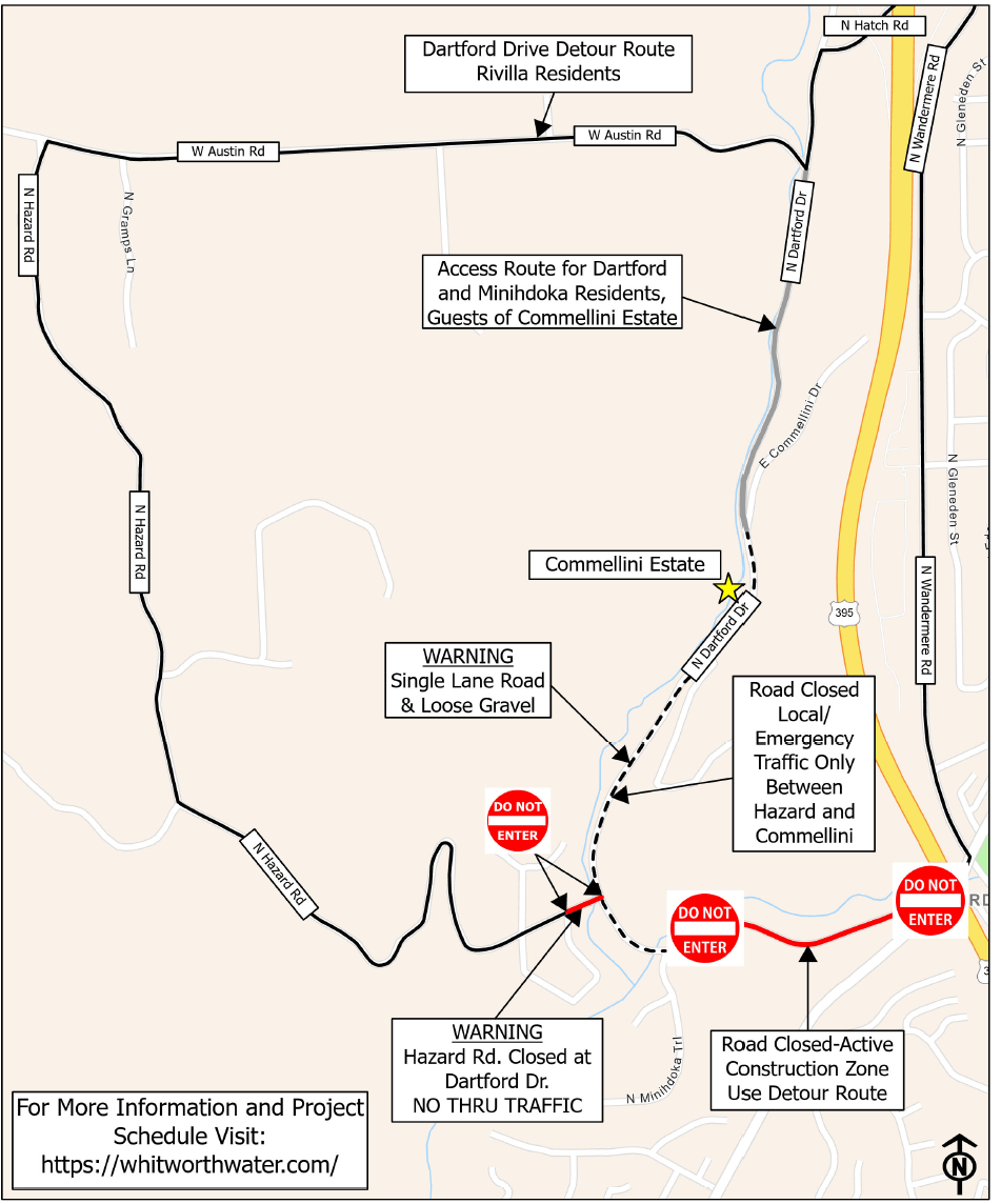 Detour Route Rivilla Residents Whitworth Water District 2