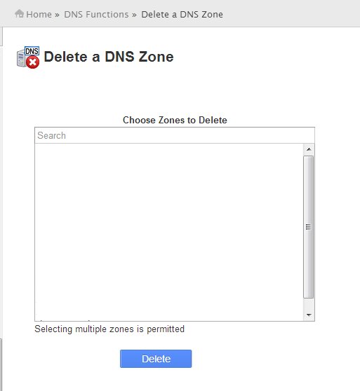 Delete a DNS Zone Serveur WHM