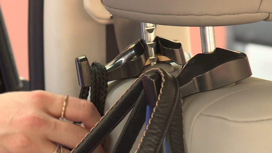 These headrest hooks are simple, but make a big difference in backseat