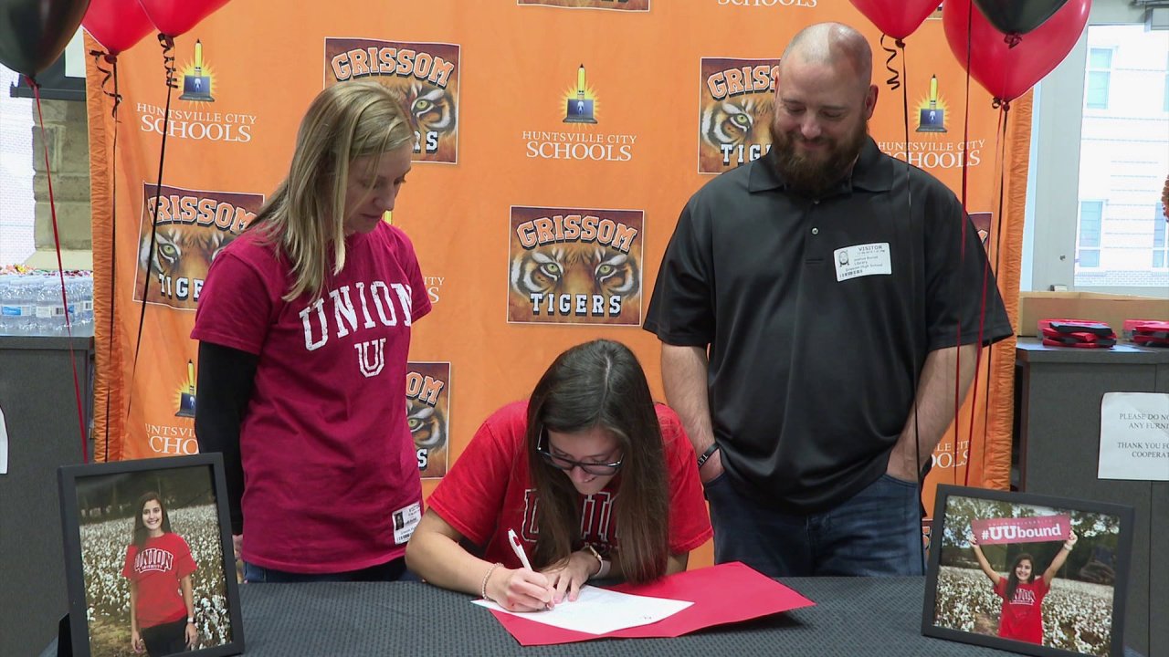 Grissom’s Burrell signs volleyball scholarship with Union University