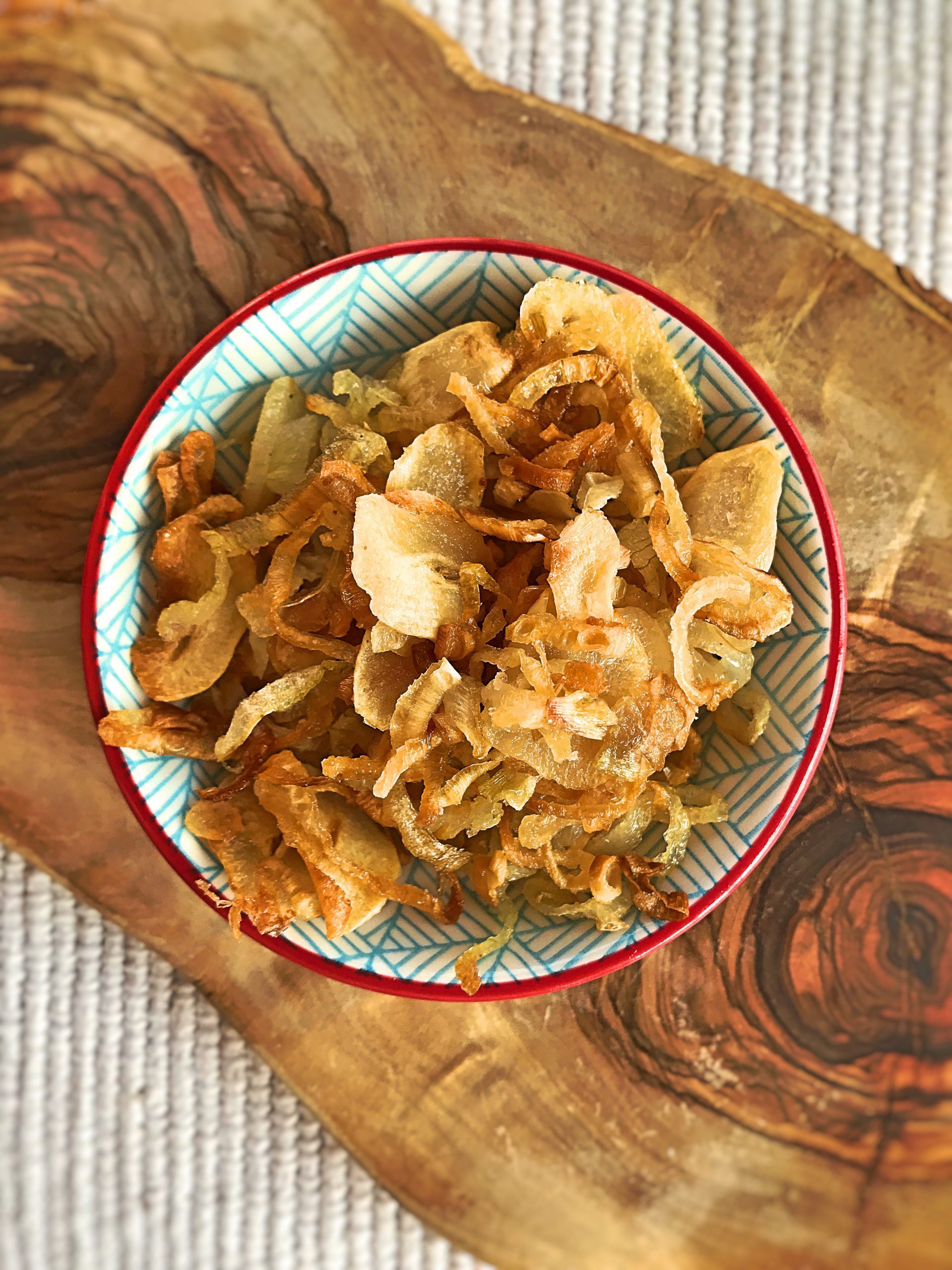 Crispy fried onion and garlic bits paleo and whole 30 Whole family