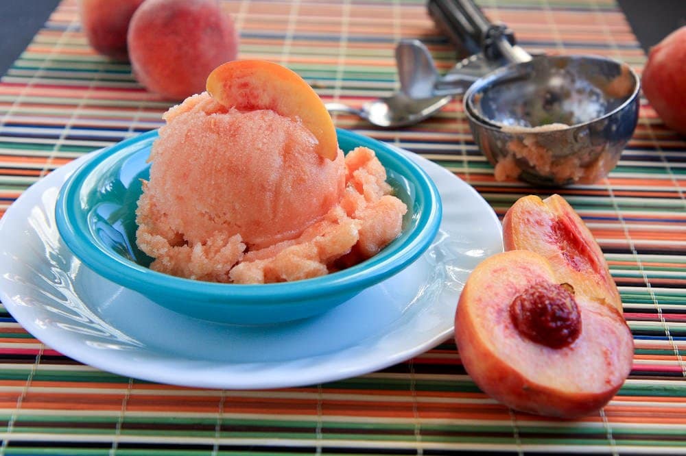 Peach And White Wine Sorbet Wholefully