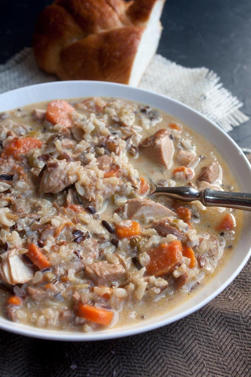 Cream of Turkey and Wild Rice Soup Wholefully