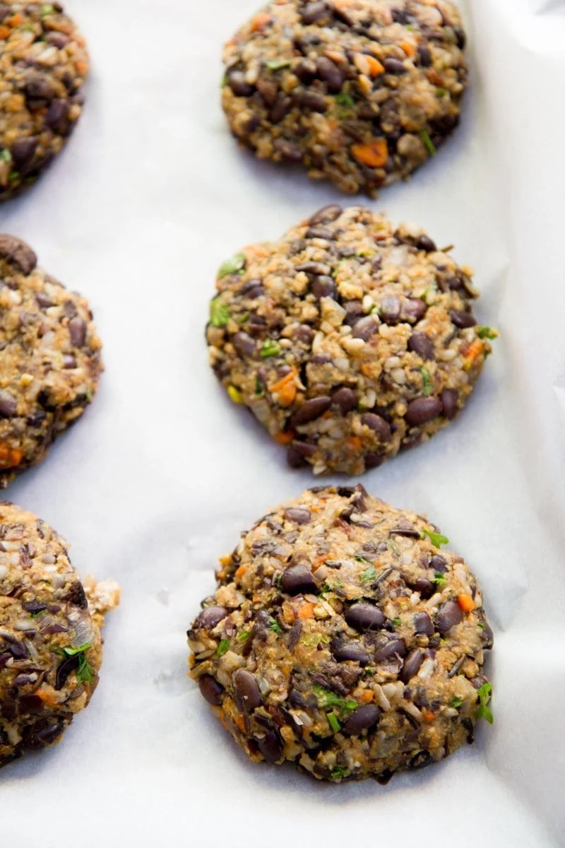 Mushroom and Wild Rice Black Bean Burgers