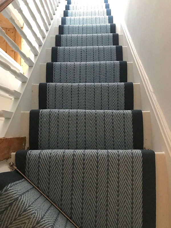 Herringbone blue 7.5m x 65cm Wholesale Carpets