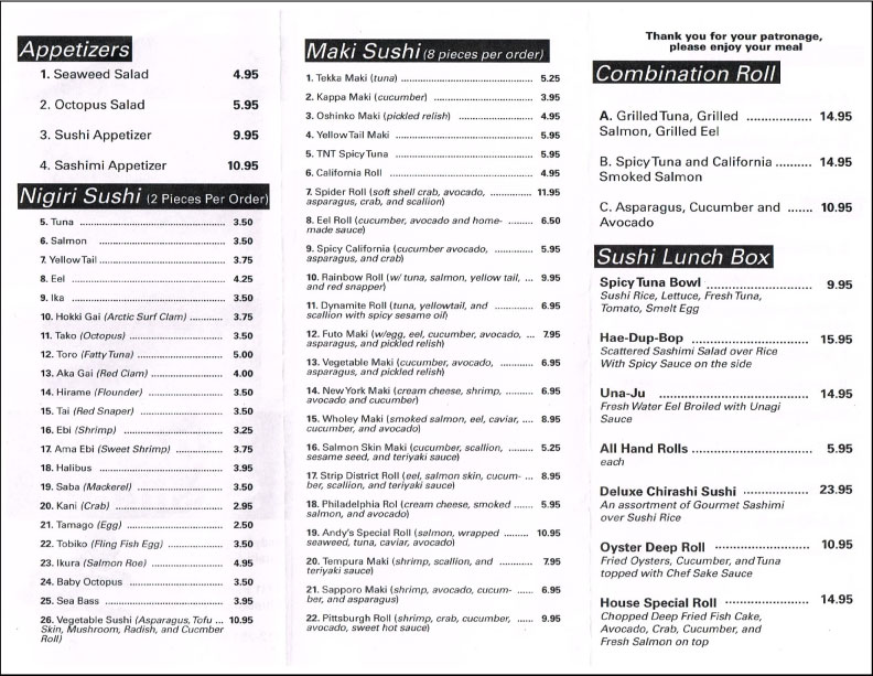 Andy's Sushi at Wholey's