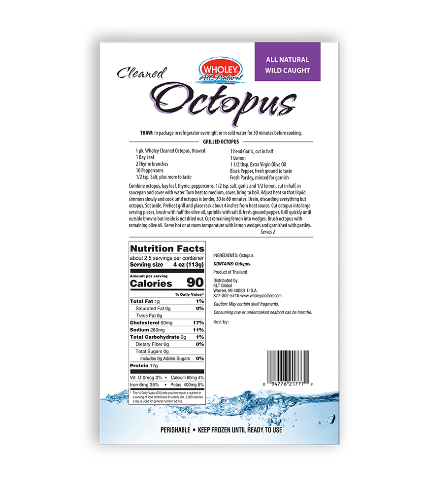 Octopus Whole Cleaned Wholey Seafood