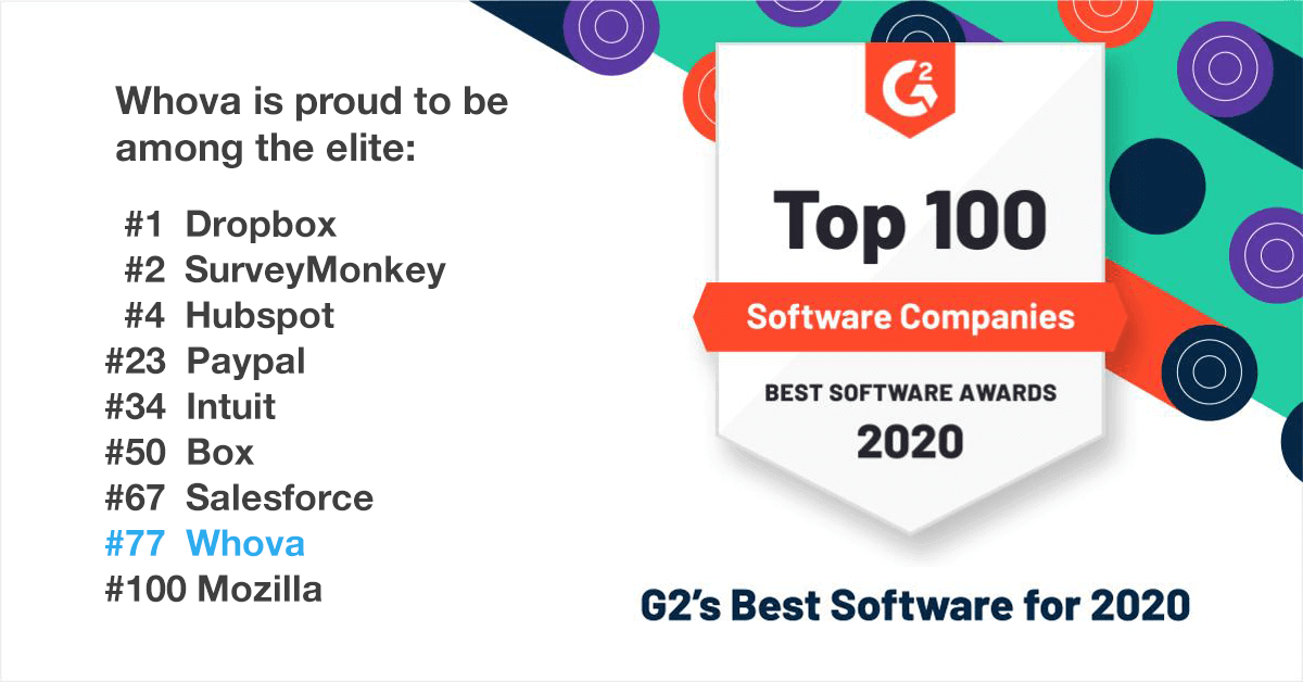 Whova Made it into the Global Top 100 for 2020! Whova