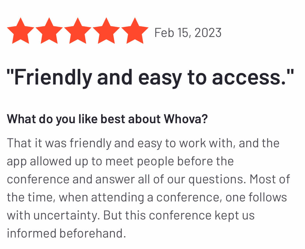 Attendee Testimonials Whova