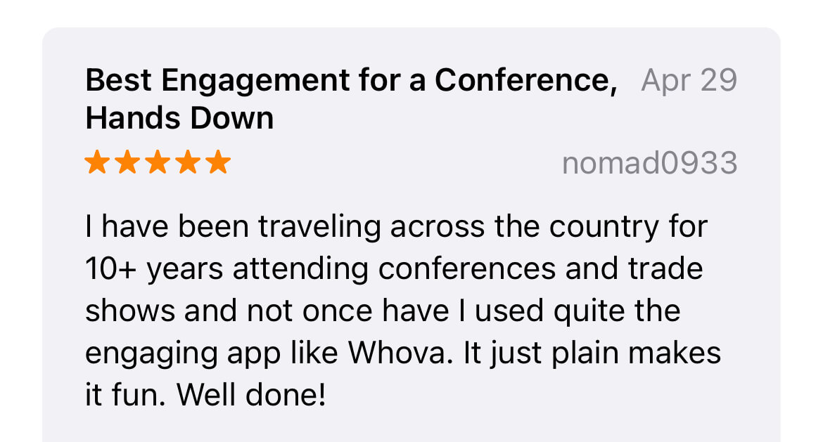 Attendee Testimonials Whova