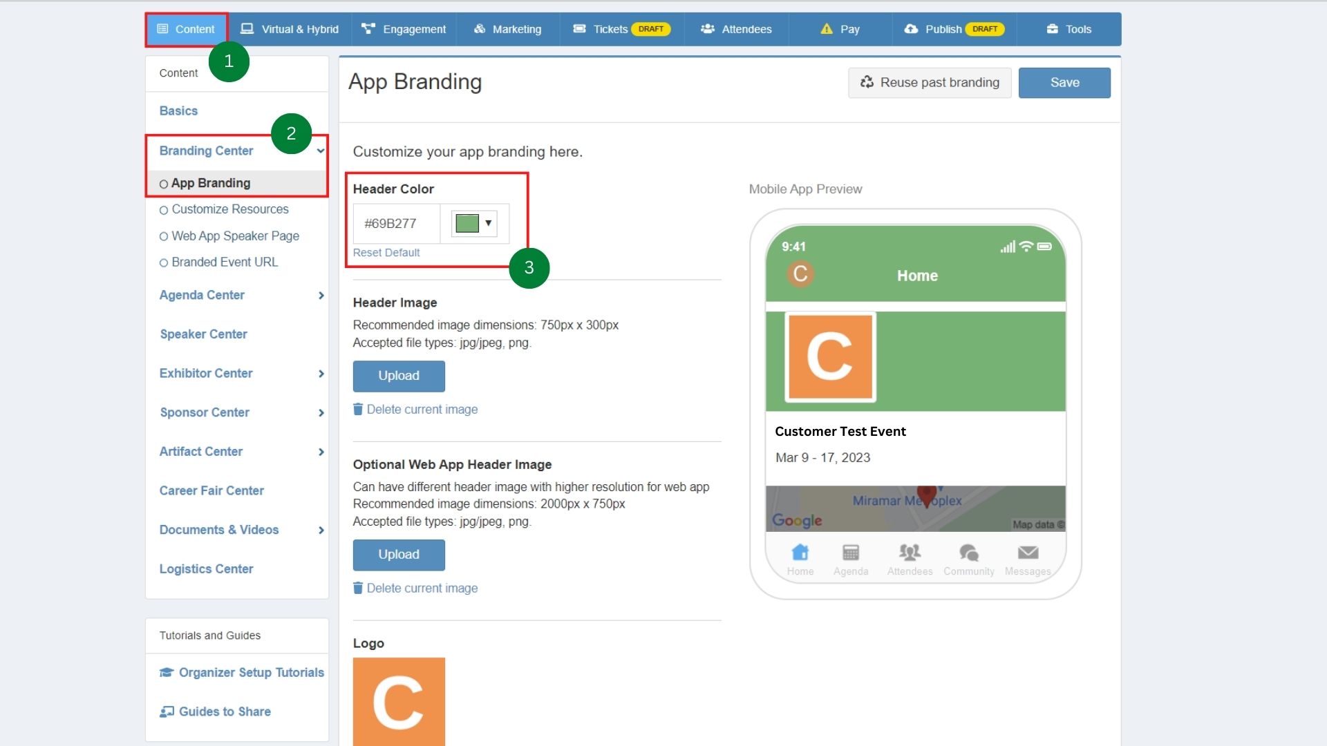 Where can I change the color for the  and Mobile Apps? Help Center