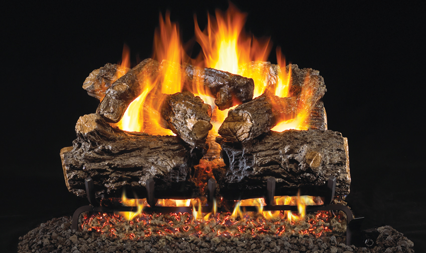 Burnt Rustic Oak Logs 16 Fireplace & BarBQ Center