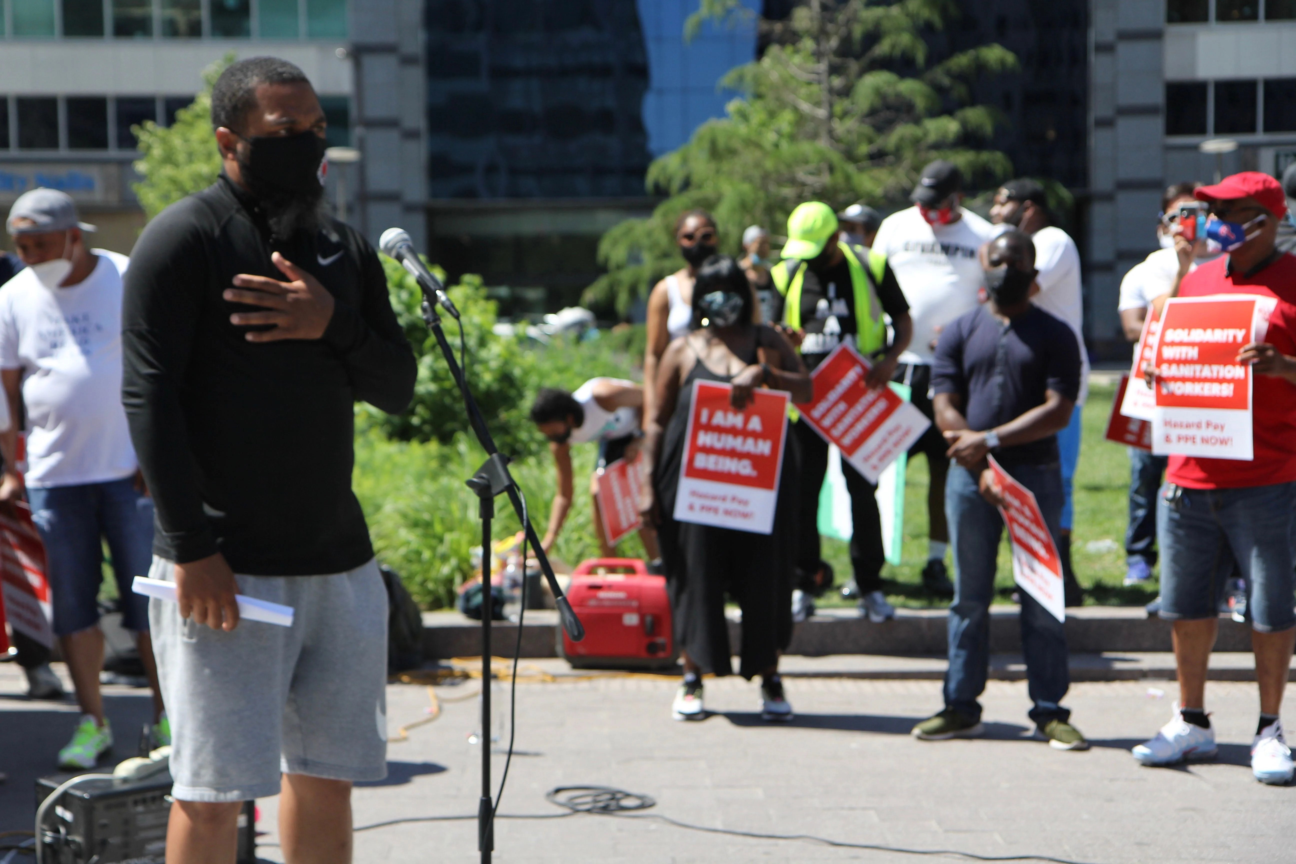 Philly sanitation workers protest treatment, seek PPE, hazard pay WHYY