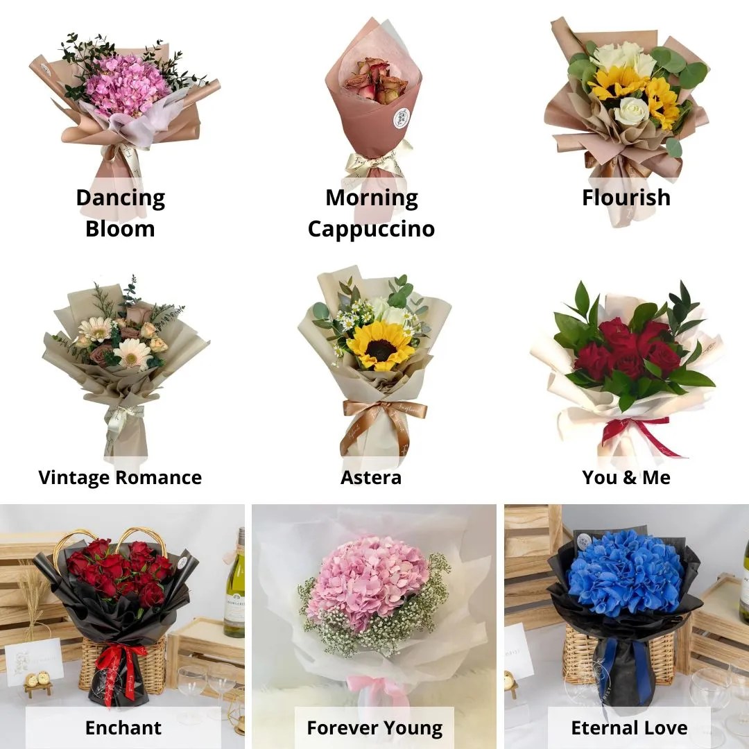 8 Inch Premium Cake & Flower Bundle Whyzee