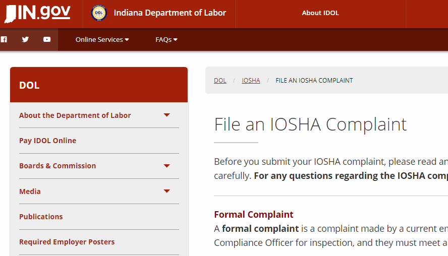Contact IOSHA to Report CoronavirusRelated Complaints in the