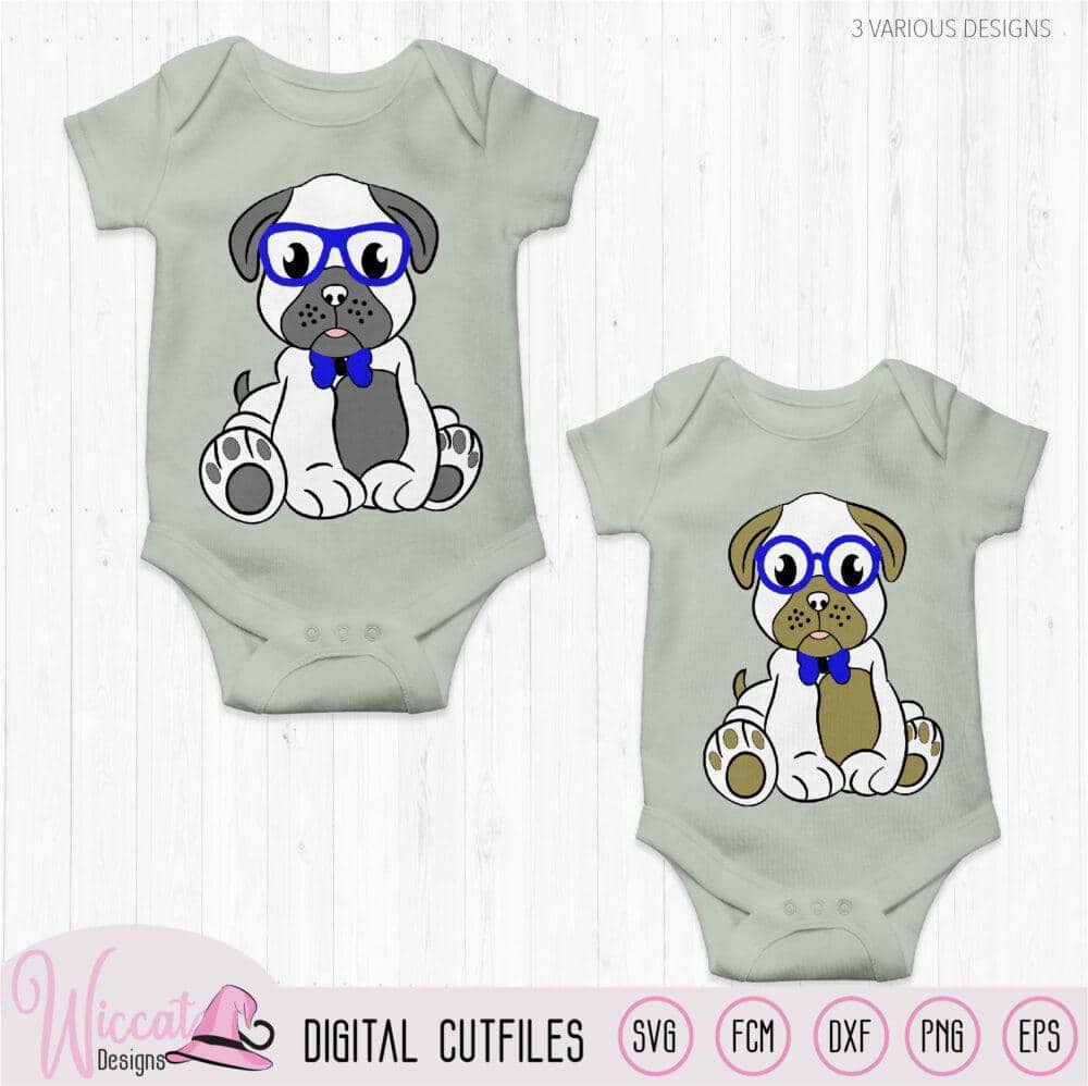 Download Hipster Boy Pug With Glasses Wiccatdesigns