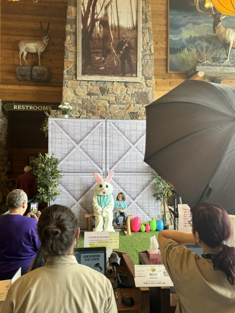 Free Photo with Easter Bunny at Cabela's in Wichita, Kansas
