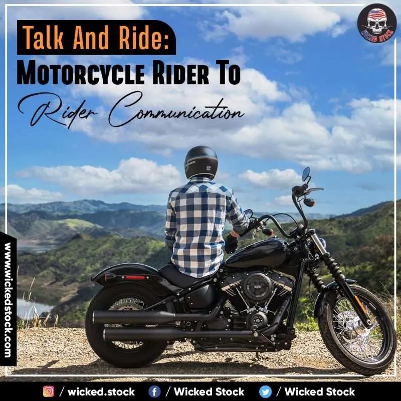 Talk And Ride Motorcycle Rider To Rider Communication Wicked Stock