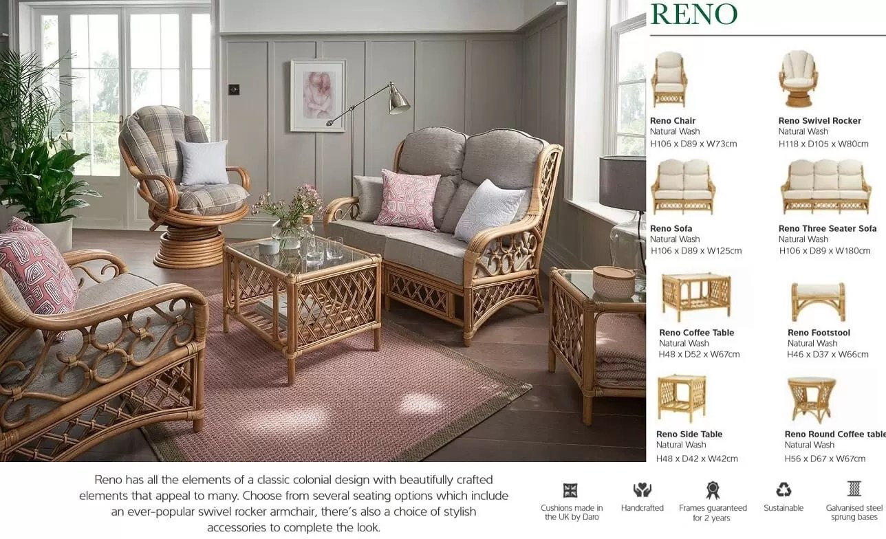 RENO Cane furniture Wicker World