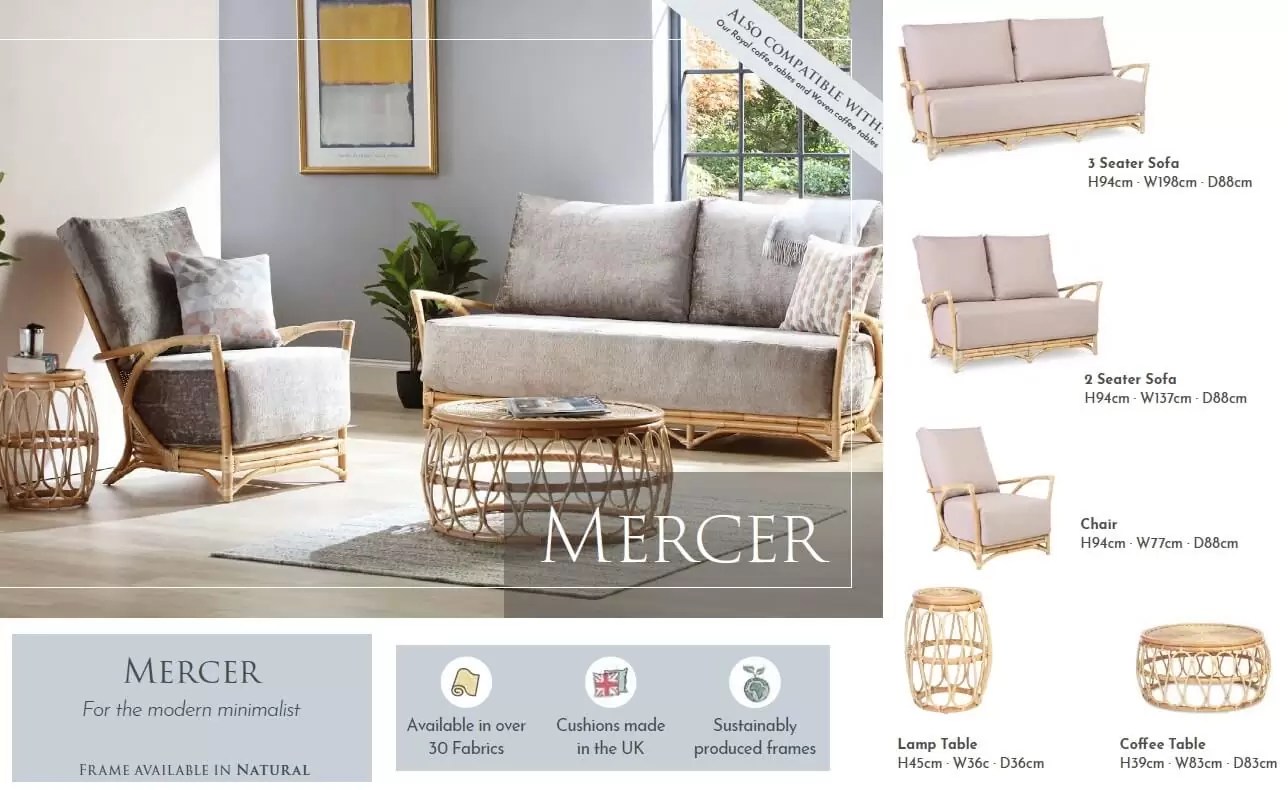 Mercer Suite.. Cane furniture Wicker World