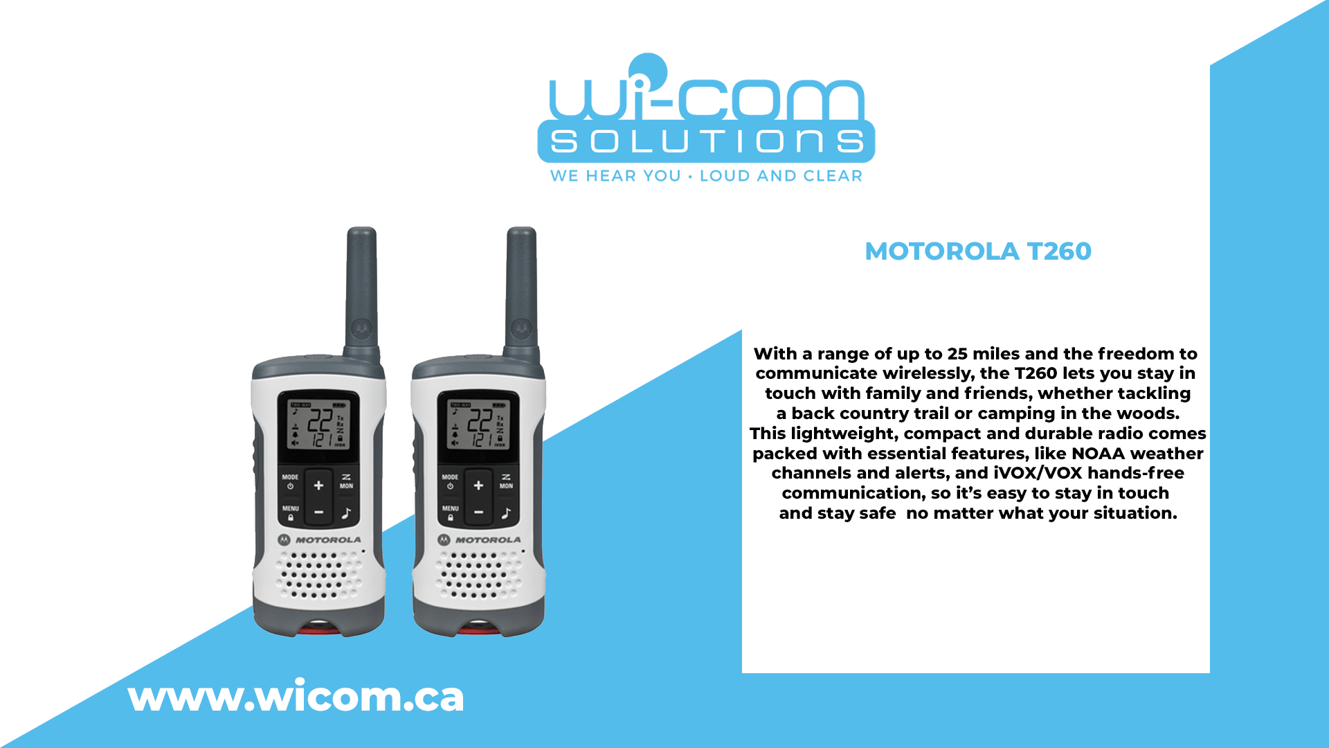 MOTOROLA T260 - Wi-Com Solutions Inc.