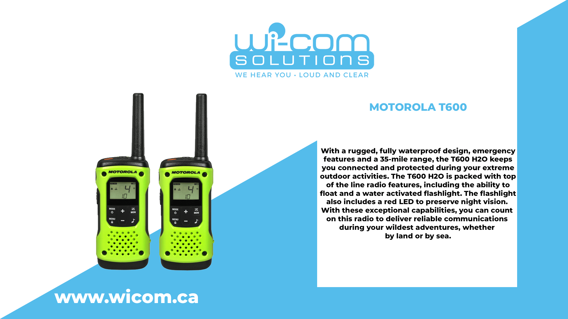 MOTOROLA T600 - Wi-Com Solutions Inc.