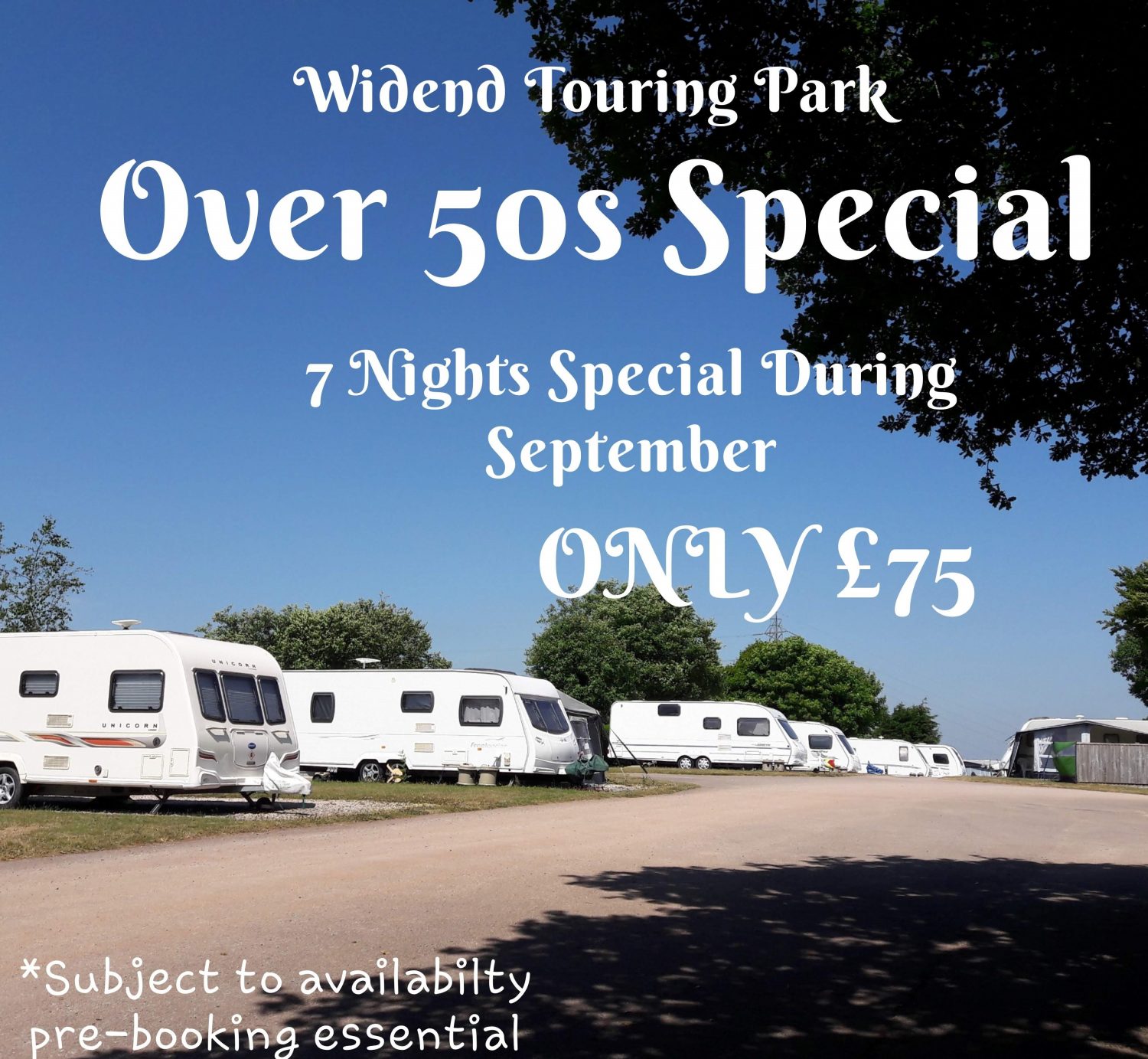 September Touring / Camping Pitch Offers Widend Touring Park