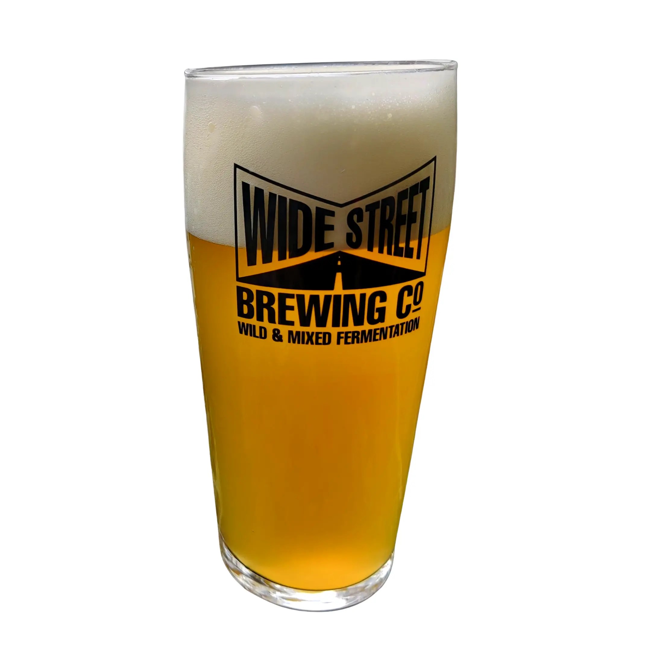 Branded Pint glass Wide Street Brewing Company