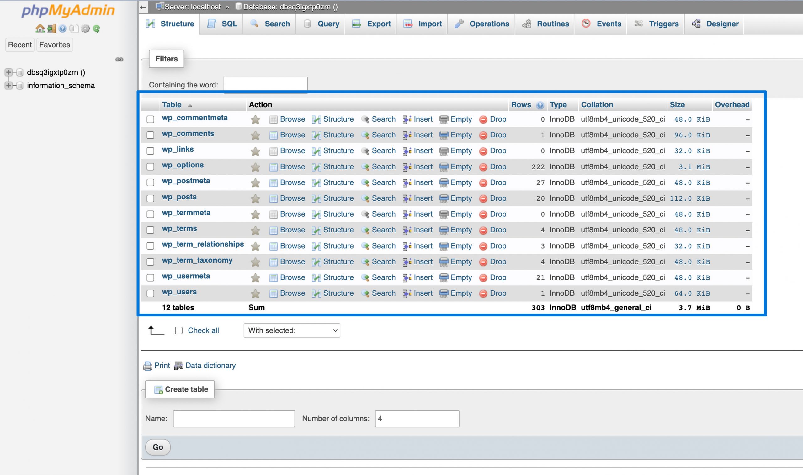 Where are WordPress pages stored? Widget Options