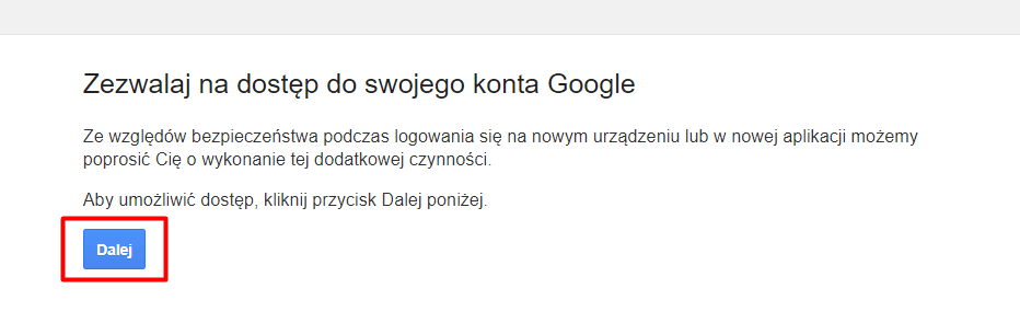 Logowanie się na konto Google przy użyciu Gmaila