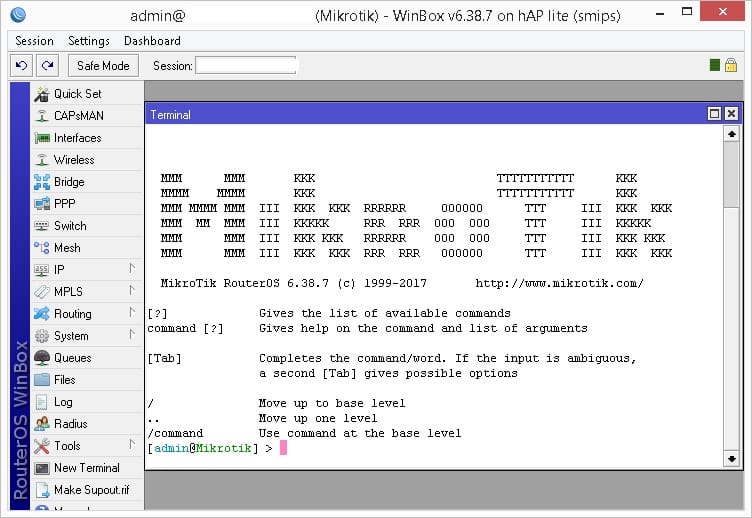 Command line Mikrotik RouterBoard exemple